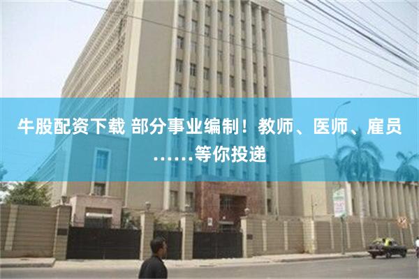 牛股配资下载 部分事业编制！教师、医师、雇员……等你投递